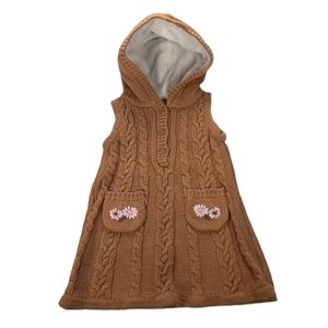 GAP Sweater Hooded Cable Knit Vest 3-6 Months